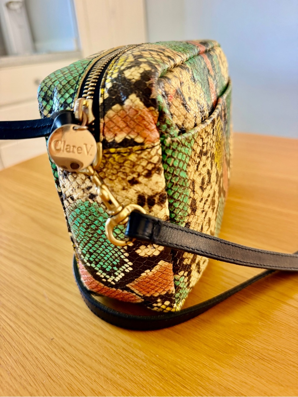 Clare V Marisol with Front Pocket - Pastel Painted Snake original $400 - Picture 7 of 13